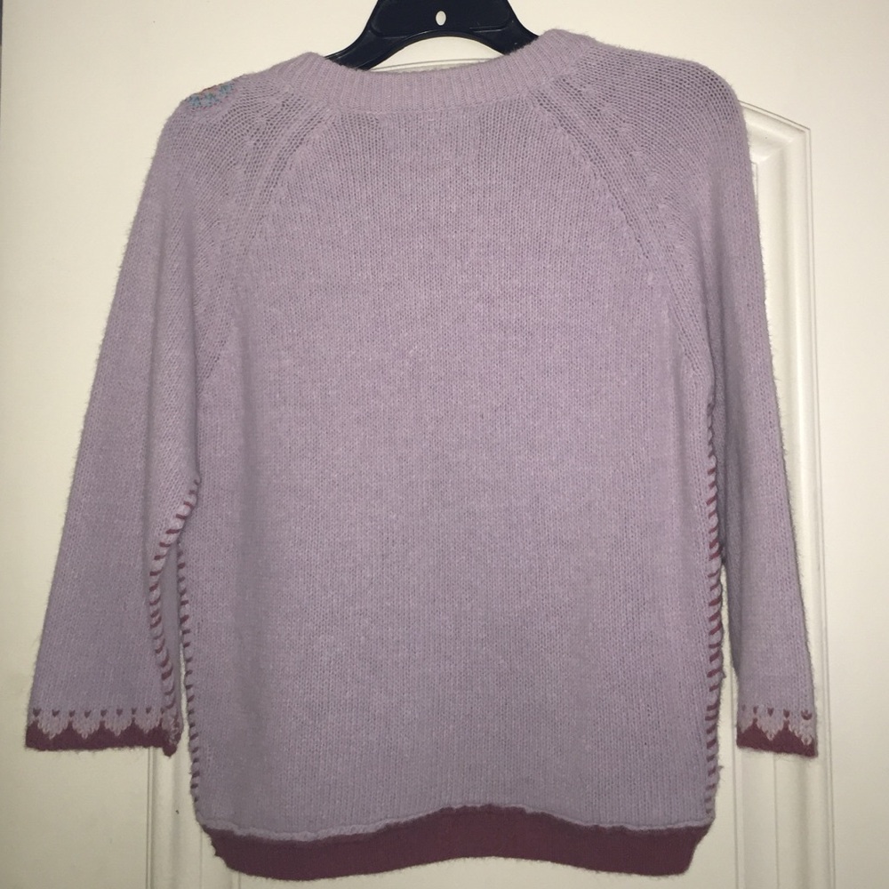 Free People Lavender Embroidered Sweater - Picture 2 of 4